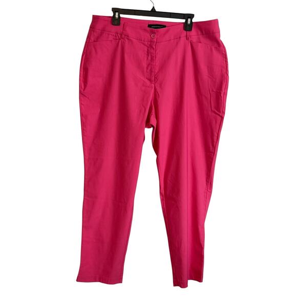 Ashley Stewart Pants Womens 18 Pink Stretch Ankle Slim Fit Dress Work Office - Picture 1 of 9